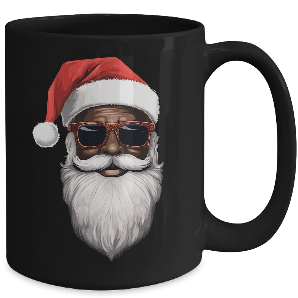 Santa Claus Black Xmas Santa Afro African American Christmas Mug | siriusteestore