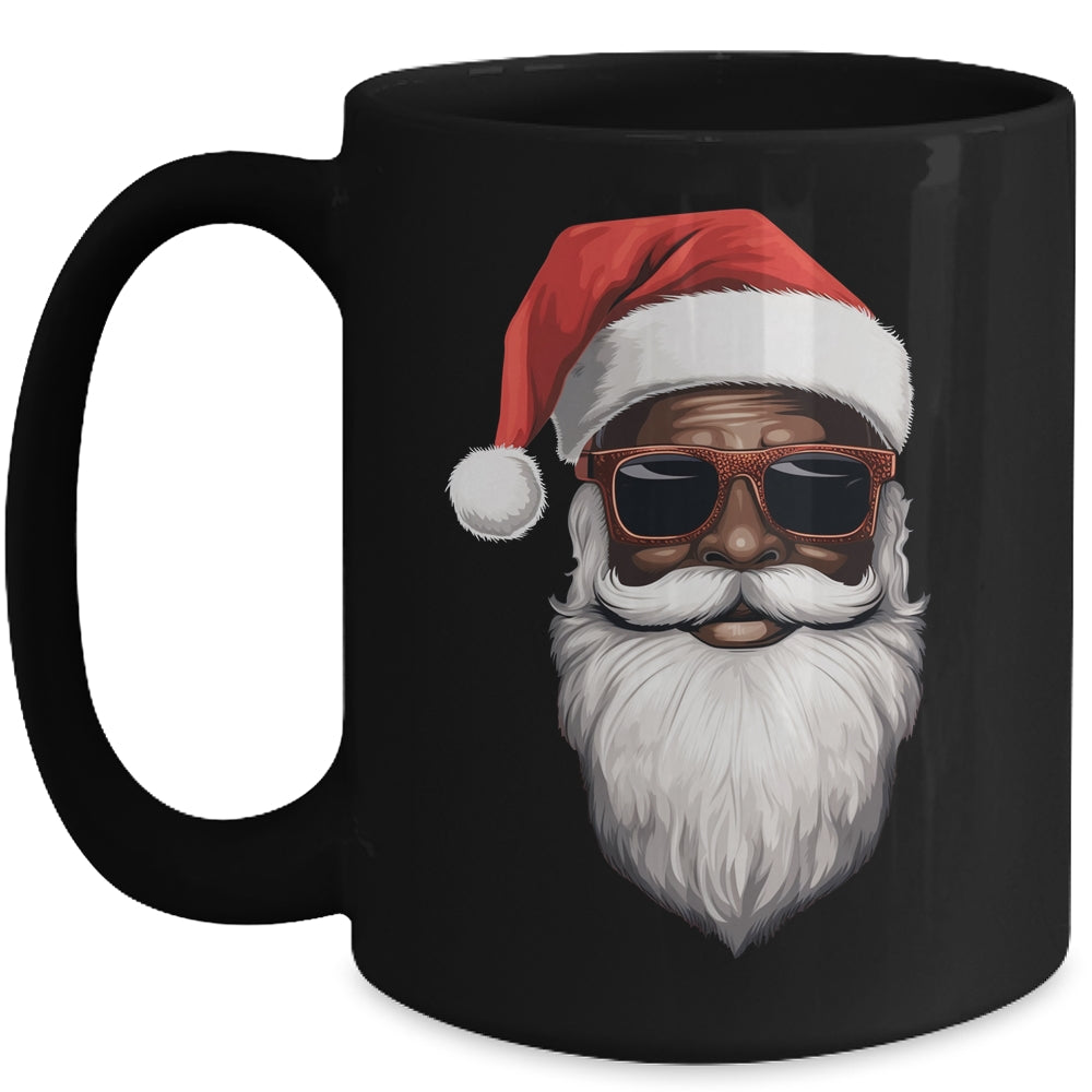 Santa Claus Black Xmas Santa Afro African American Christmas Mug | siriusteestore