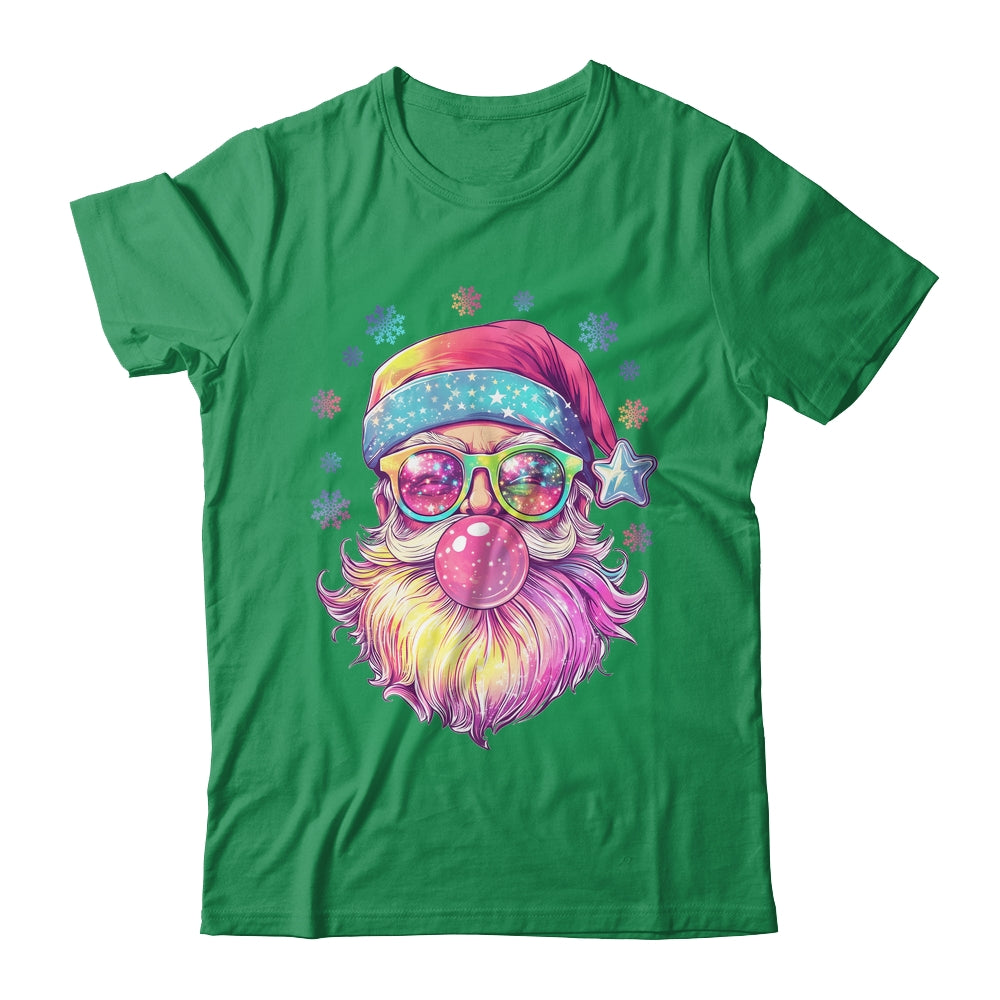 Santa Claus Blowing Pink Bubble Sunglasses Merry Christmas Shirt & Sweatshirt | siriusteestore