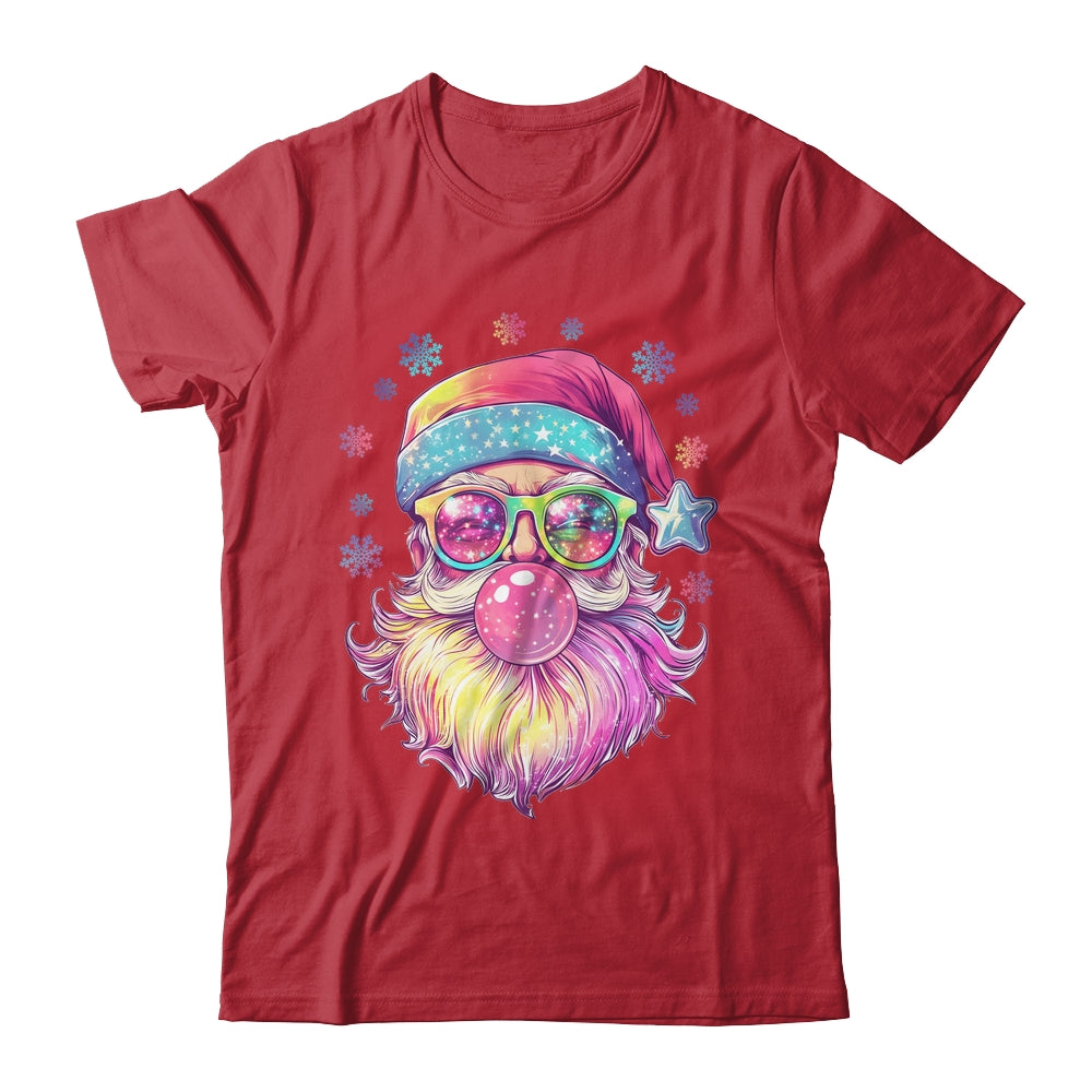 Santa Claus Blowing Pink Bubble Sunglasses Merry Christmas Shirt & Sweatshirt | siriusteestore