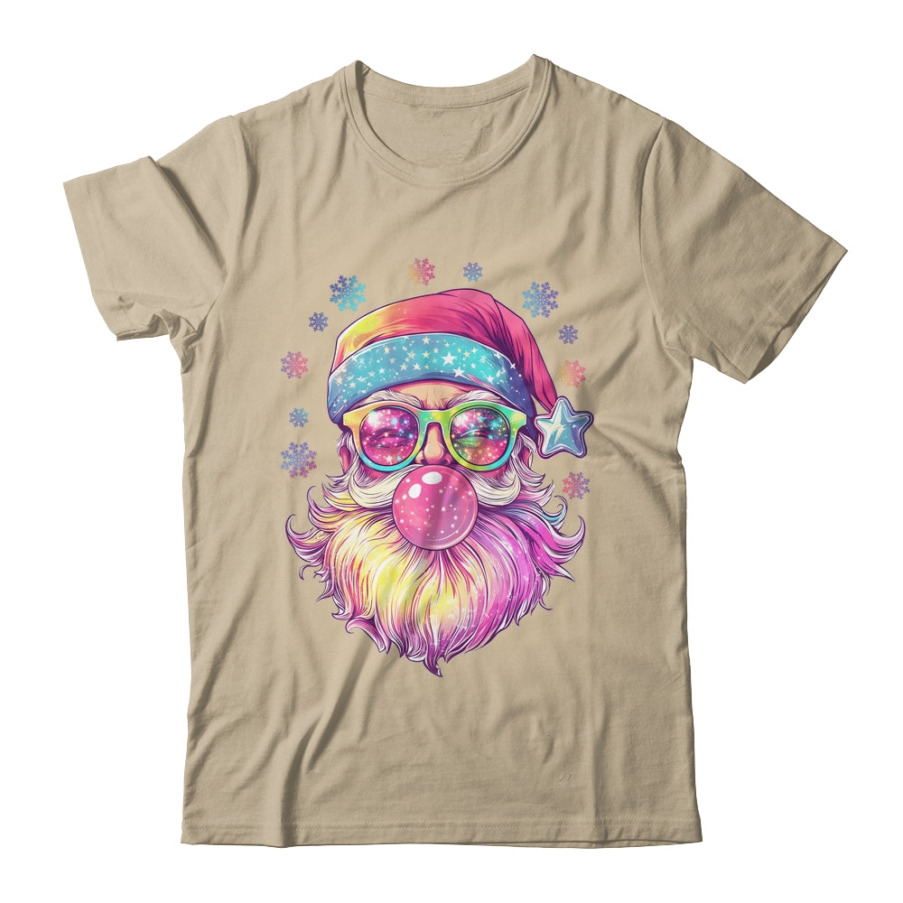 Santa Claus Blowing Pink Bubble Sunglasses Merry Christmas Shirt & Sweatshirt | siriusteestore