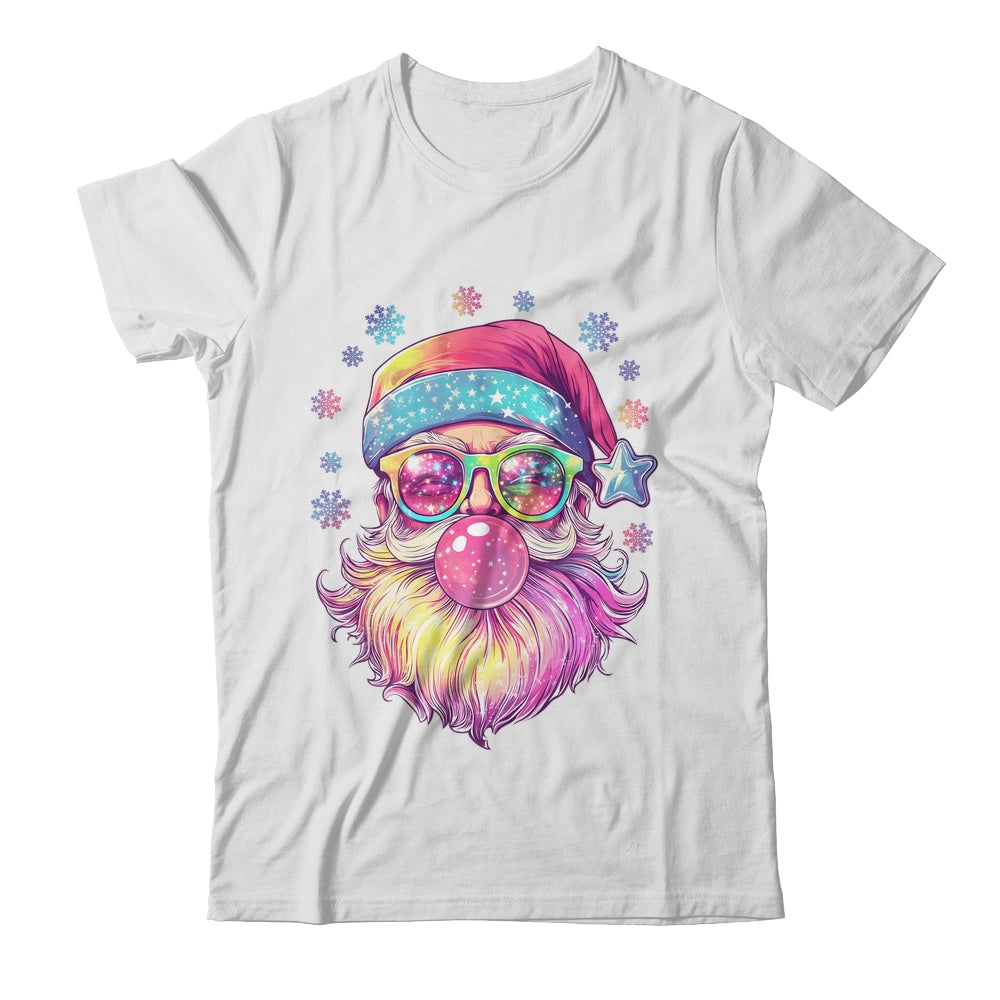 Santa Claus Blowing Pink Bubble Sunglasses Merry Christmas Shirt & Sweatshirt | siriusteestore