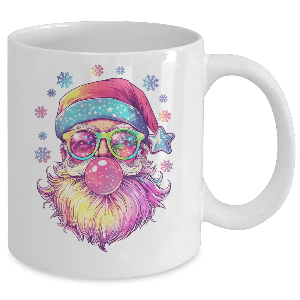 Santa Claus Blowing Pink Bubble Sunglasses Merry Christmas Mug | siriusteestore