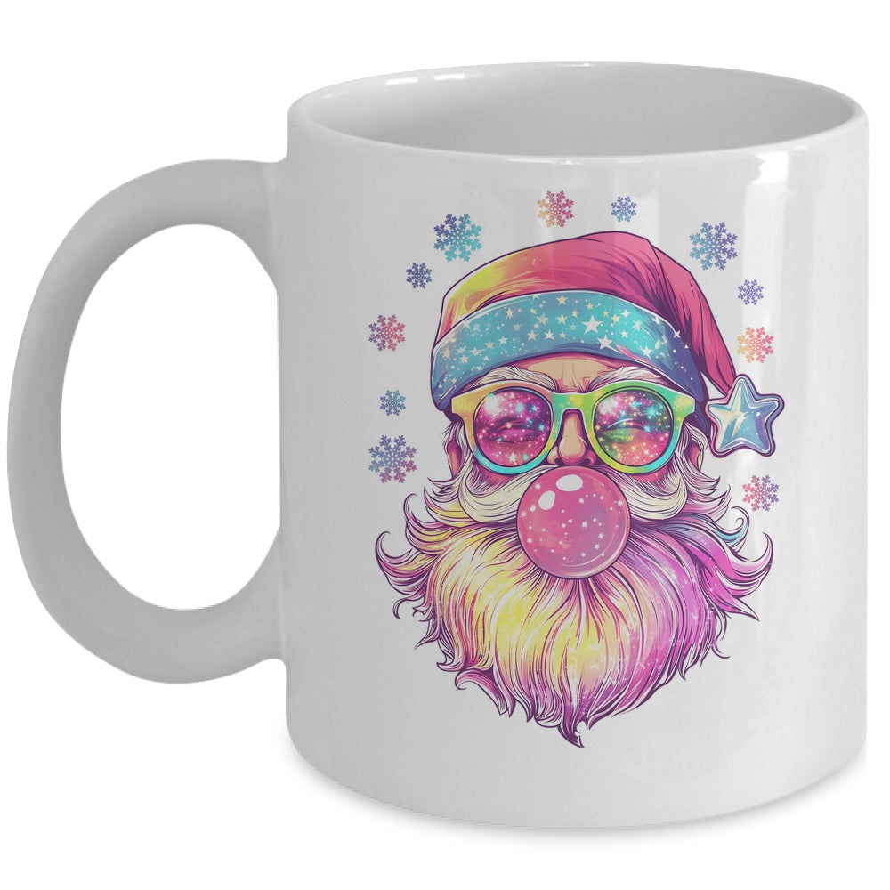 Santa Claus Blowing Pink Bubble Sunglasses Merry Christmas Mug | siriusteestore