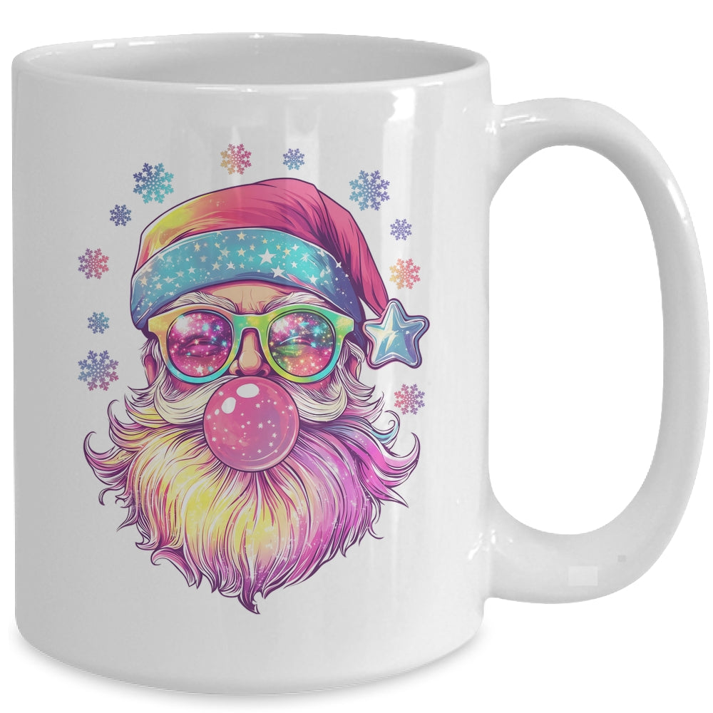 Santa Claus Blowing Pink Bubble Sunglasses Merry Christmas Mug | siriusteestore