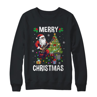 Santa Claus Guitarist Merry Christmas Guitar Men Dad Shirt & Sweatshirt | siriusteestore