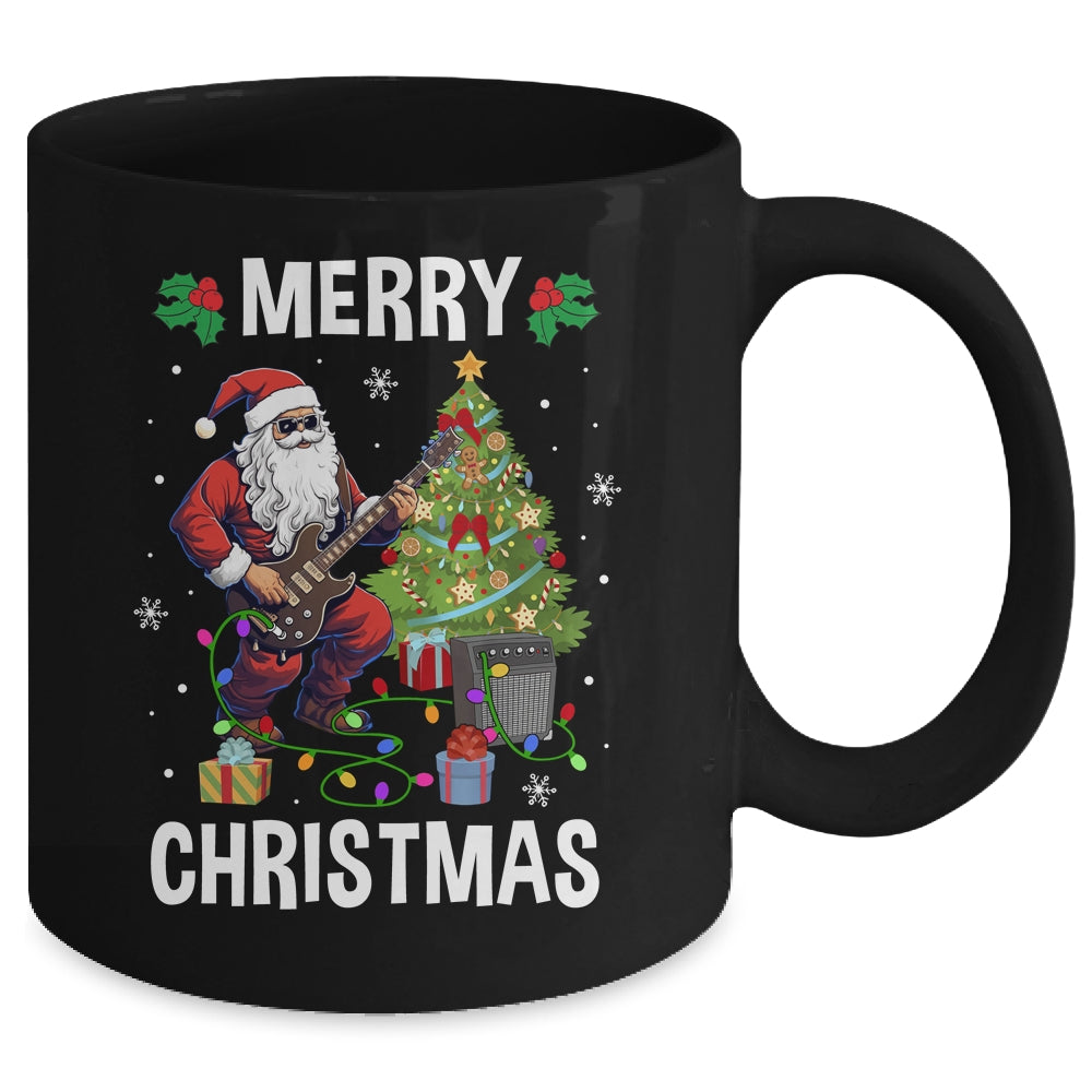 Santa Claus Guitarist Merry Christmas Guitar Men Dad Mug | siriusteestore