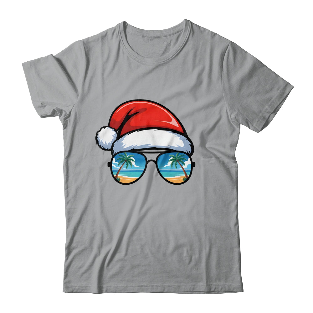 Santa Claus Hat Sunglasses Beach Christmas In July Summer Shirt & Tank Top | siriusteestore