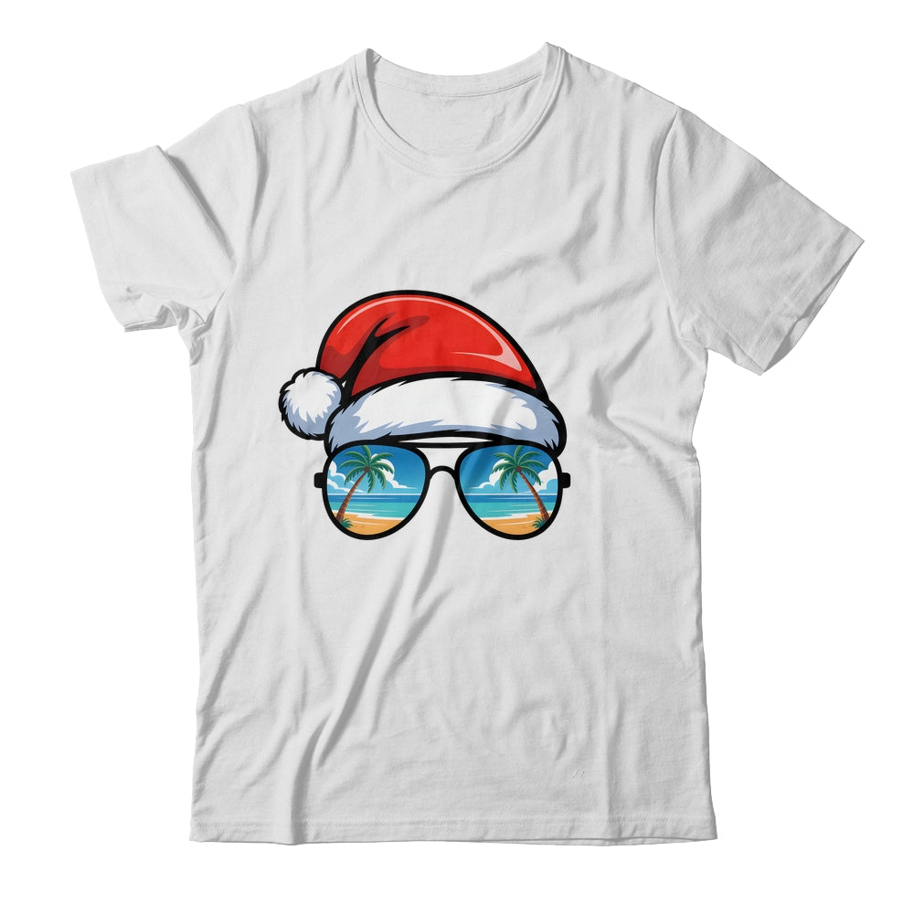 Santa Claus Hat Sunglasses Beach Christmas In July Summer Shirt & Tank Top | siriusteestore