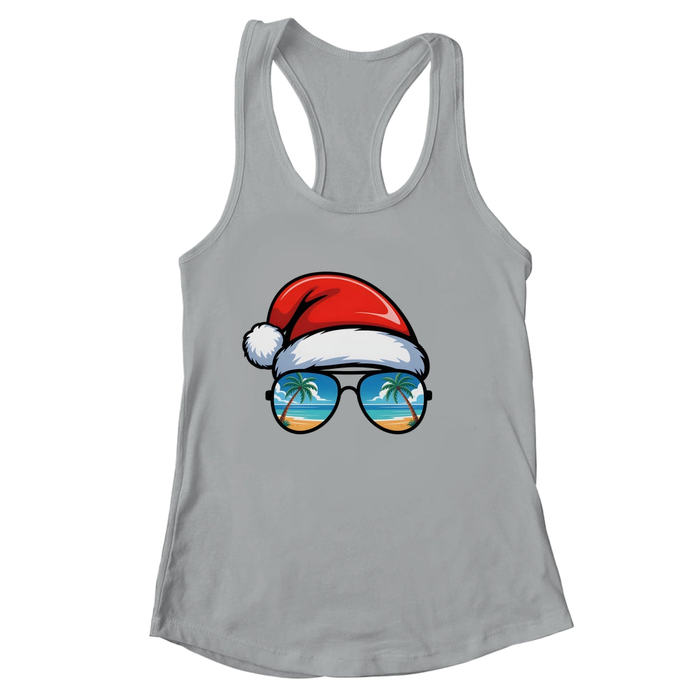 Santa Claus Hat Sunglasses Beach Christmas In July Summer Shirt & Tank Top | siriusteestore