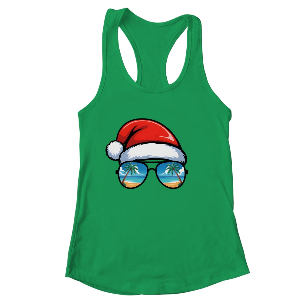 Santa Claus Hat Sunglasses Beach Christmas In July Summer Shirt & Tank Top | siriusteestore