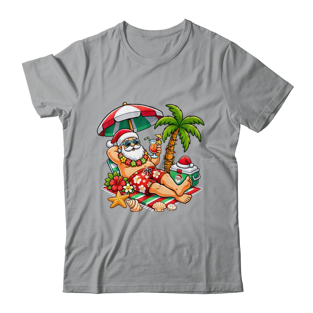 Santa Claus In Swim Christmas In July Beach Trip Men Women Shirt & Hoodie | siriusteestore