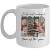 Santa Claus Merry Christmas Coquette Bow Reindeer Snowman Mug | siriusteestore