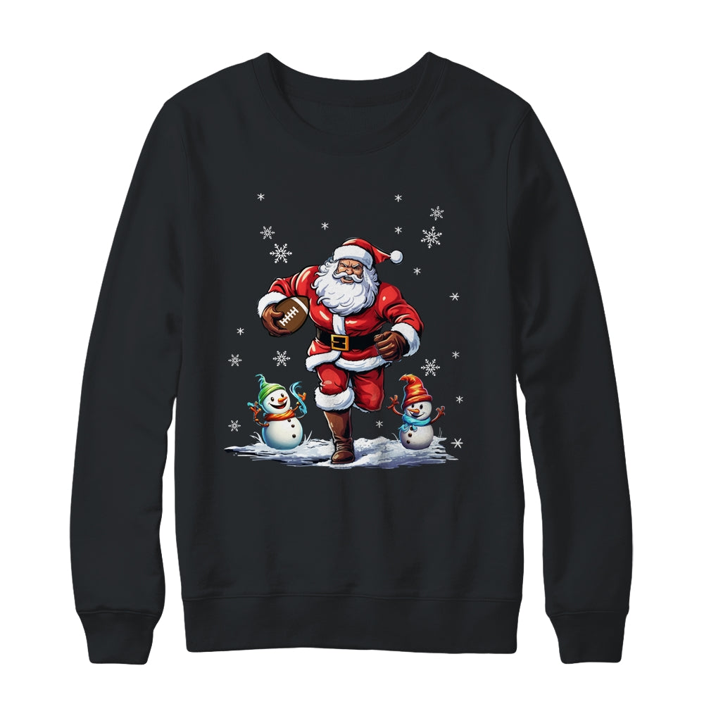 Santa Claus Playing American Football Christmas Football Fan Shirt & Sweatshirt | siriusteestore
