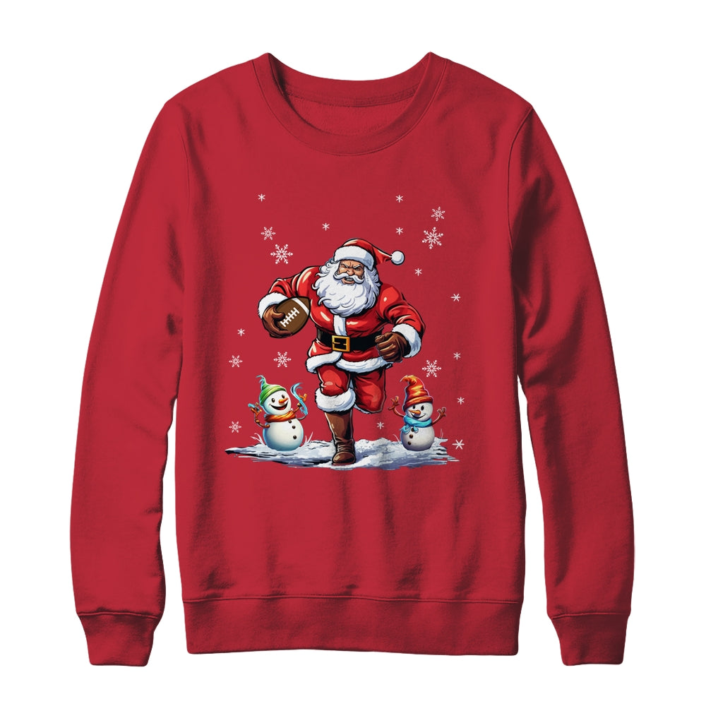 Santa Claus Playing American Football Christmas Football Fan Shirt & Sweatshirt | siriusteestore