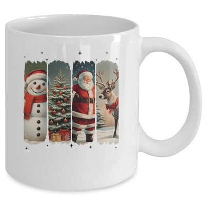 Santa Claus Vintage Christmas Coquette Bow Reindeer Snowman Mug | siriusteestore