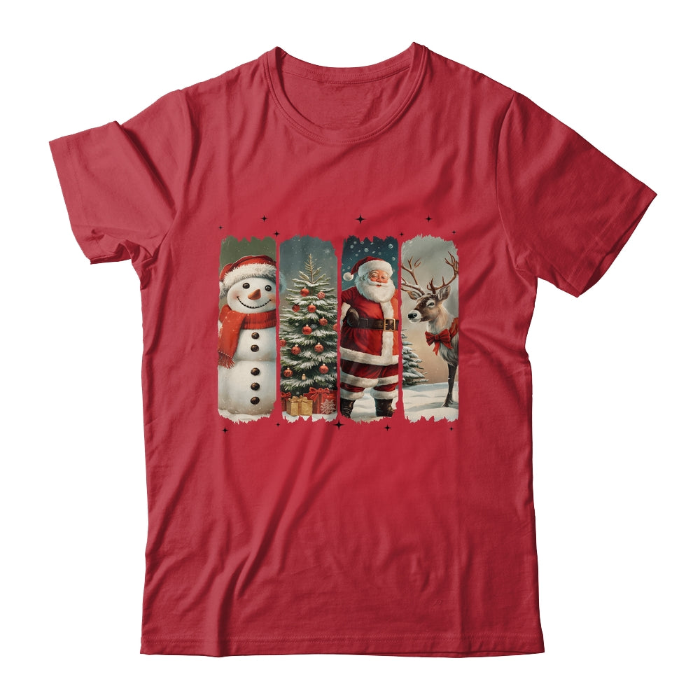 Santa Claus Vintage Christmas Coquette Bow Reindeer Snowman Shirt & Sweatshirt | siriusteestore