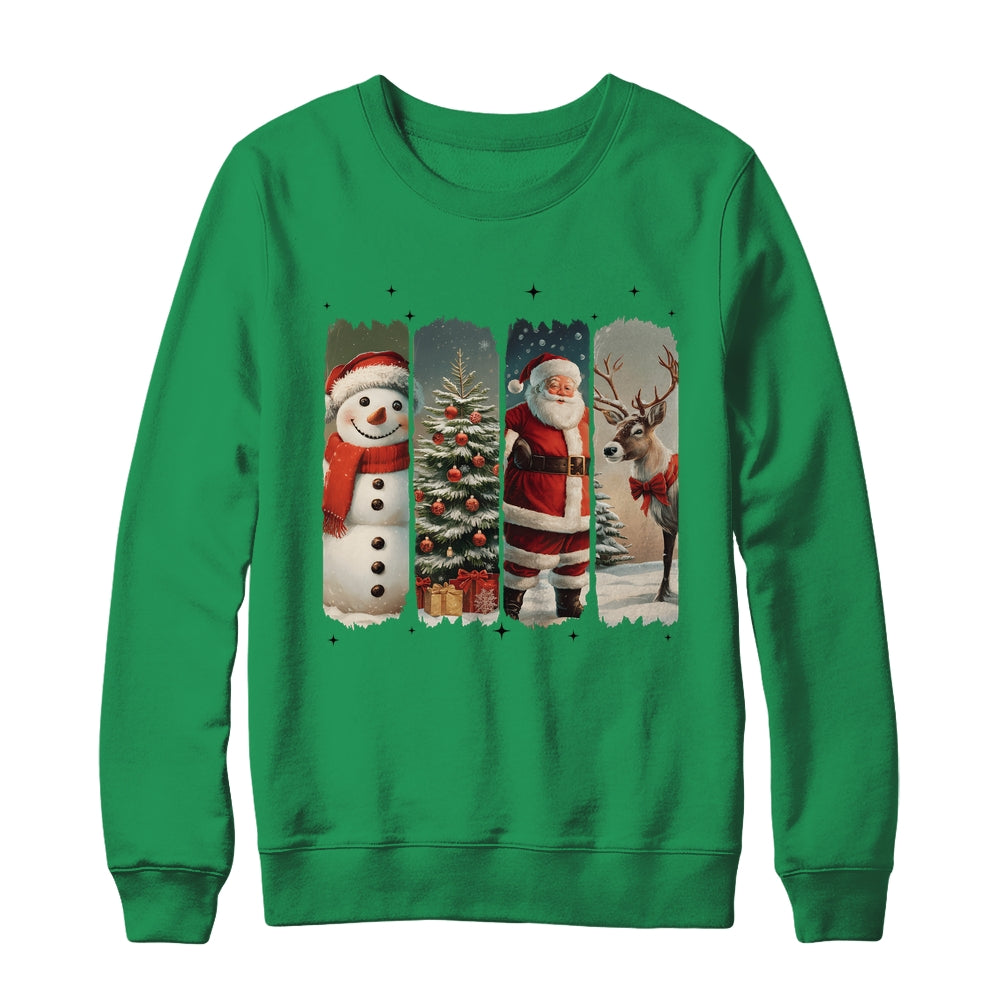 Santa Claus Vintage Christmas Coquette Bow Reindeer Snowman Shirt & Sweatshirt | siriusteestore
