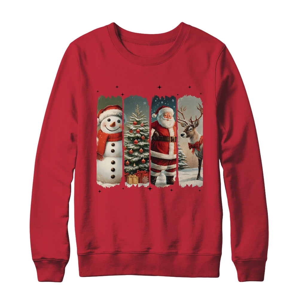 Santa Claus Vintage Christmas Coquette Bow Reindeer Snowman Shirt & Sweatshirt | siriusteestore