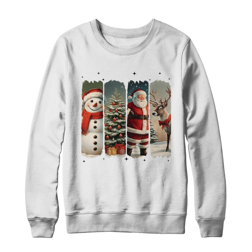 Santa Claus Vintage Christmas Coquette Bow Reindeer Snowman Shirt & Sweatshirt | siriusteestore