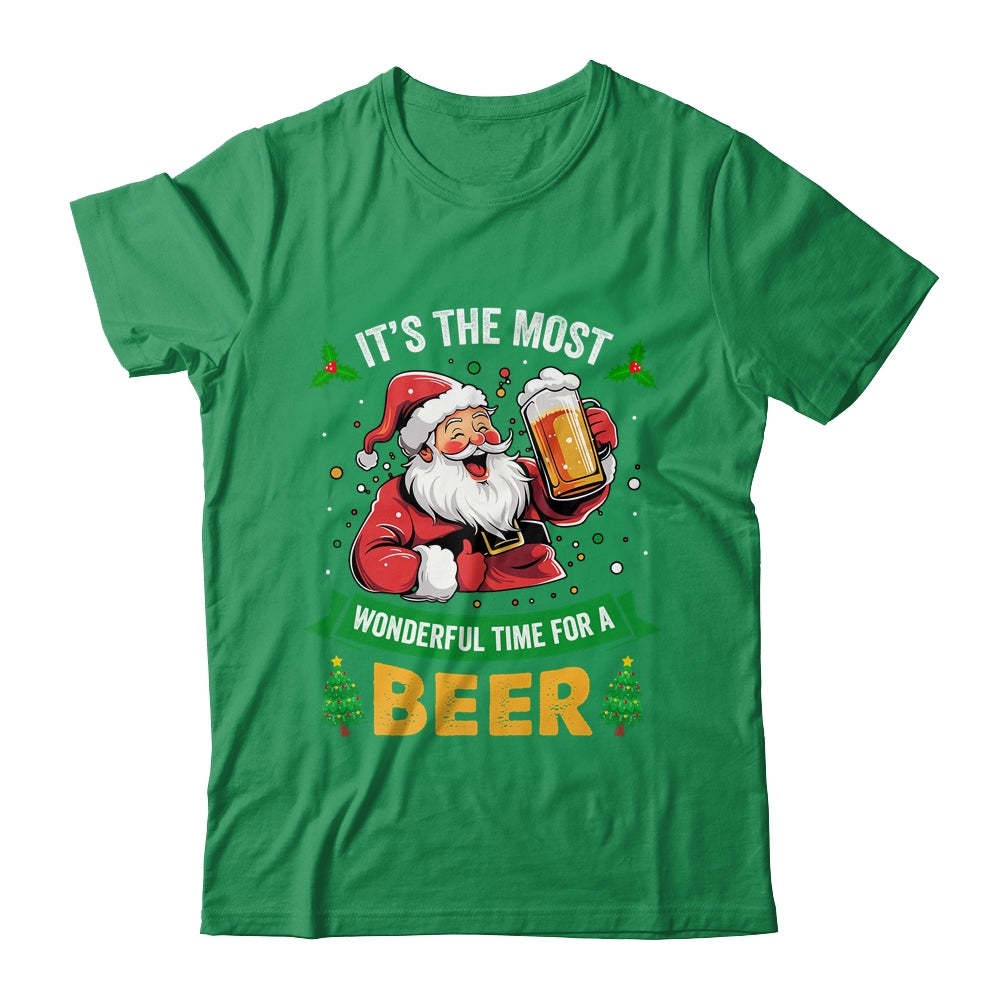 Santa Drinking Beer It's The Most Wonderful Time For A Beer Shirt & Sweatshirt | siriusteestore