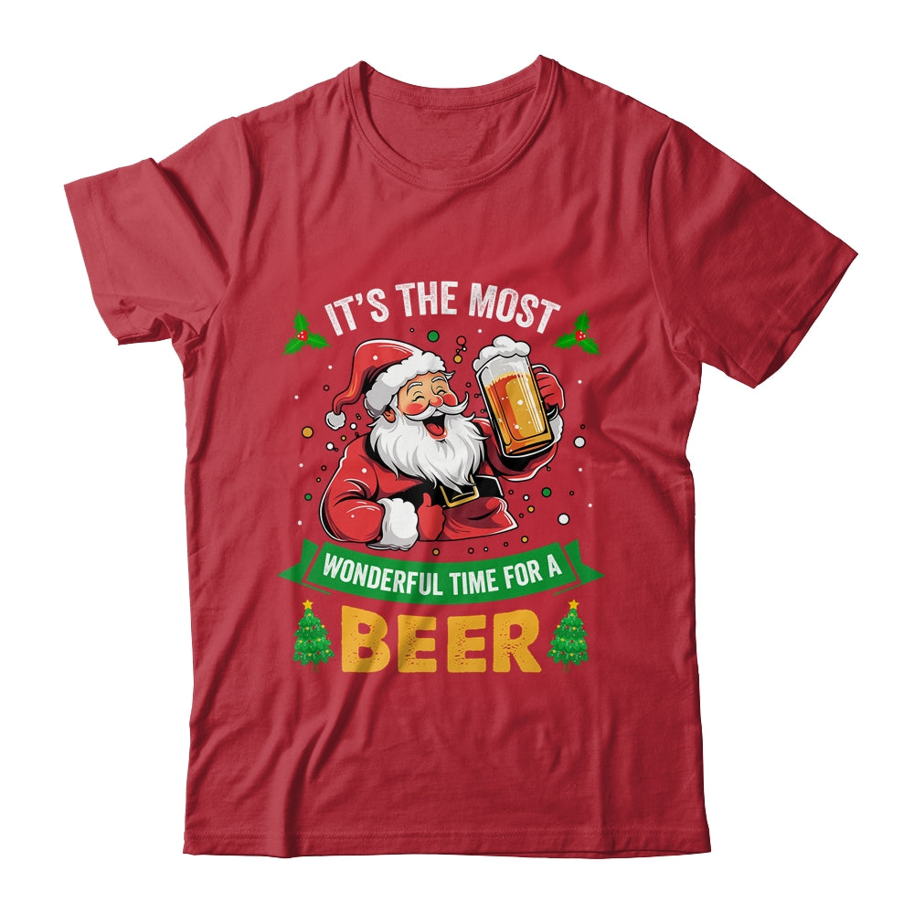 Santa Drinking Beer It's The Most Wonderful Time For A Beer Shirt & Sweatshirt | siriusteestore