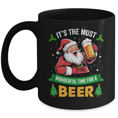 Santa Drinking Beer It's The Most Wonderful Time For A Beer Mug | siriusteestore