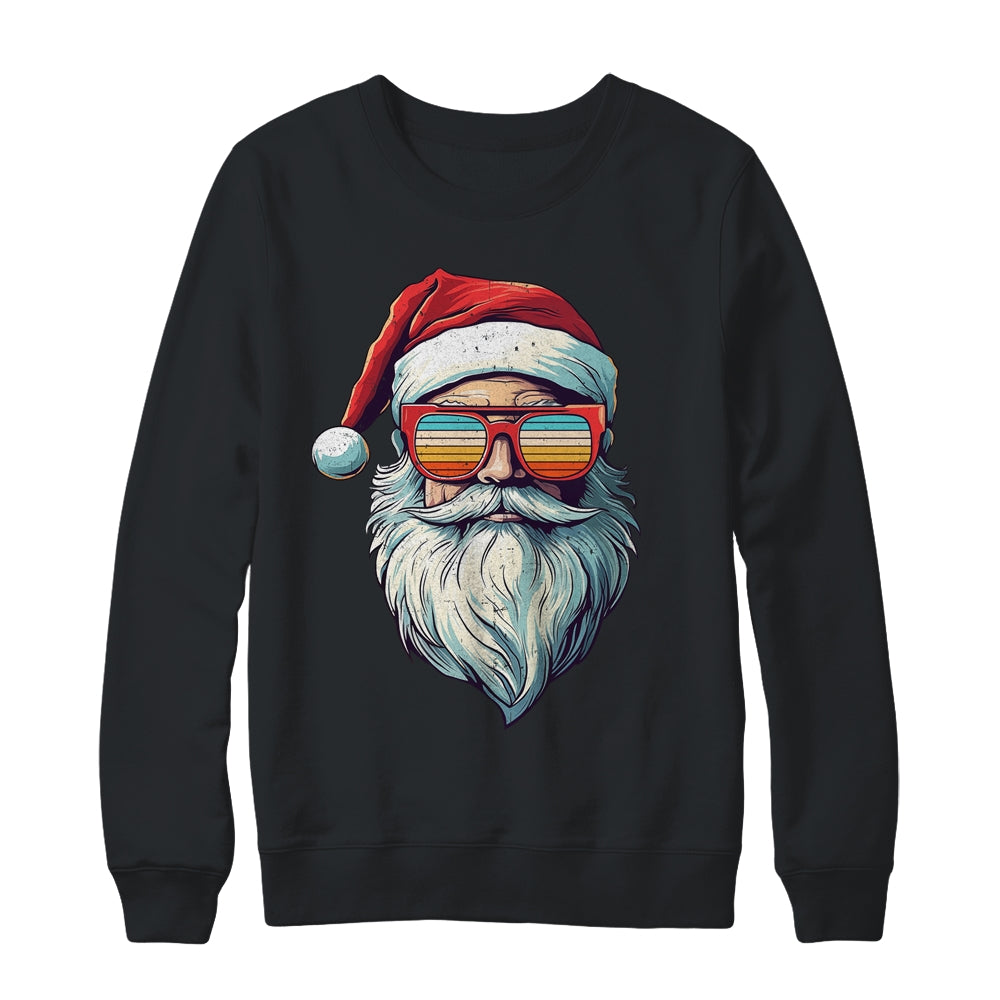 Santa Face Retro Sunglasses Christmas Men Women Xmas Shirt & Sweatshirt | siriusteestore