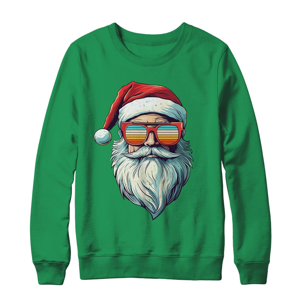 Santa Face Retro Sunglasses Christmas Men Women Xmas Shirt & Sweatshirt | siriusteestore