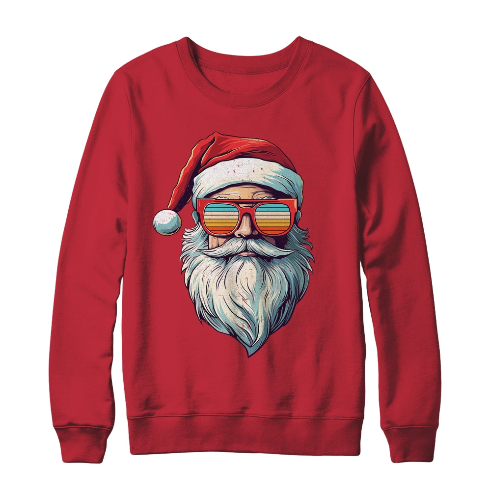 Santa Face Retro Sunglasses Christmas Men Women Xmas Shirt & Sweatshirt | siriusteestore