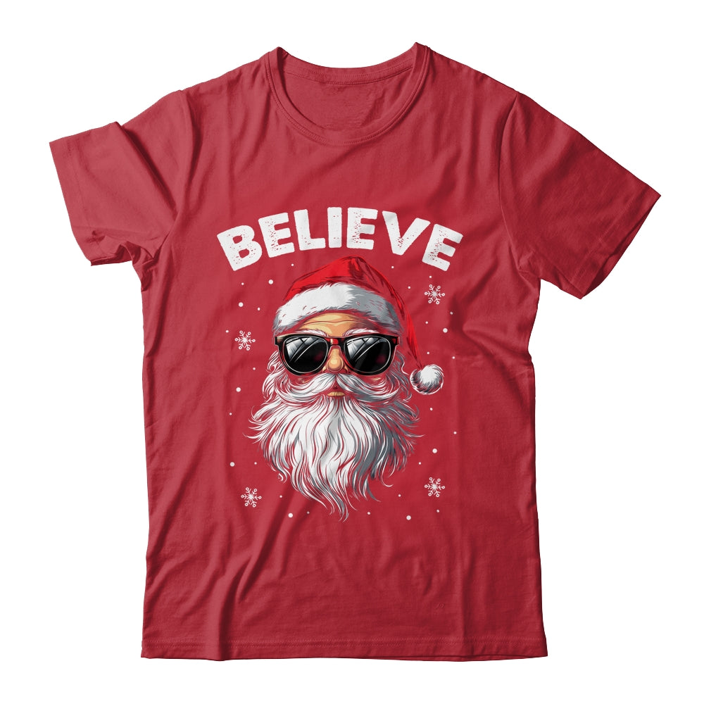 Santa Face Sunglasses Believe Christmas Xmas For Boys Mens Shirt & Sweatshirt | siriusteestore