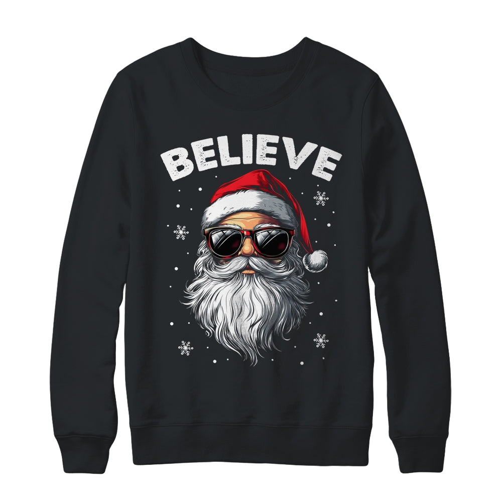 Santa Face Sunglasses Believe Christmas Xmas For Boys Mens Shirt & Sweatshirt | siriusteestore