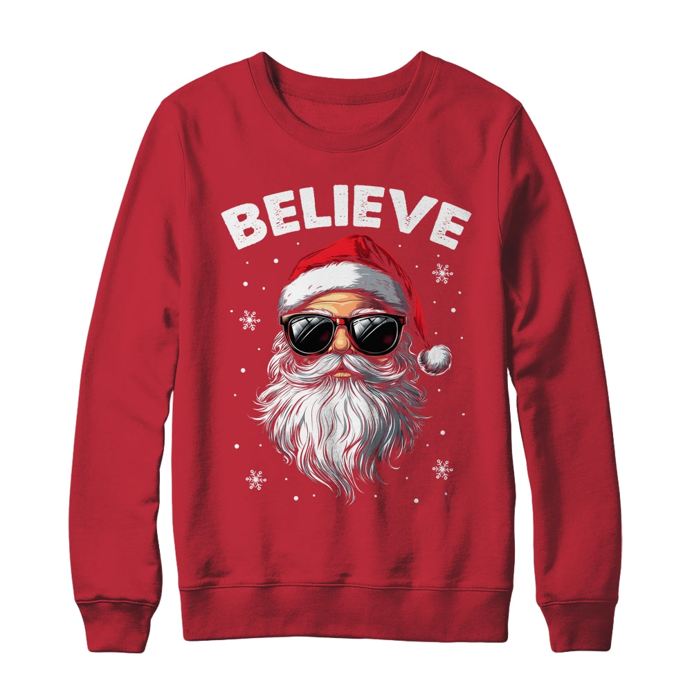 Santa Face Sunglasses Believe Christmas Xmas For Boys Mens Shirt & Sweatshirt | siriusteestore