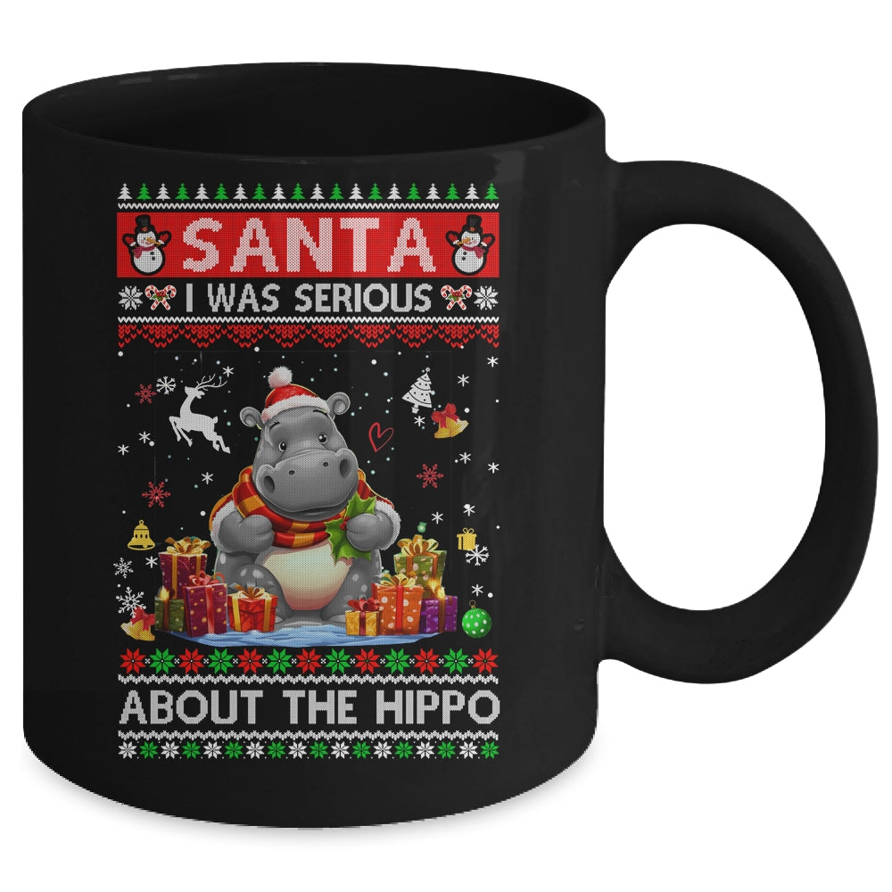Santa I Was Serious About The Hippo Funny Ugly Christmas Mug | siriusteestore