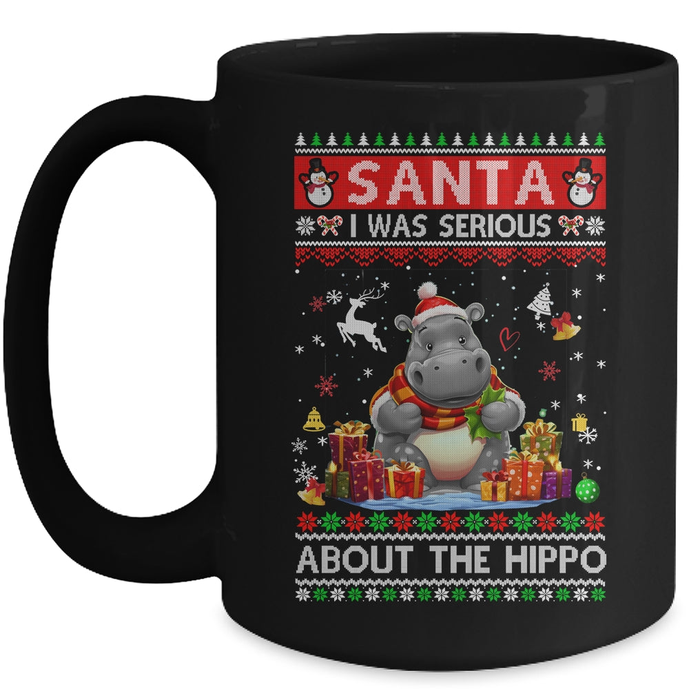 Santa I Was Serious About The Hippo Funny Ugly Christmas Mug | siriusteestore