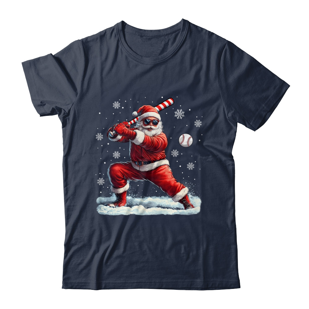 Santa Playing Baseball Christmas Baseball Player Men Boys Xmas Shirt & Sweatshirt | siriusteestore