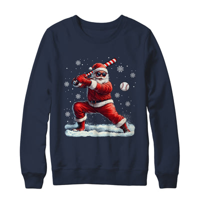 Santa Playing Baseball Christmas Baseball Player Men Boys Xmas Shirt & Sweatshirt | siriusteestore