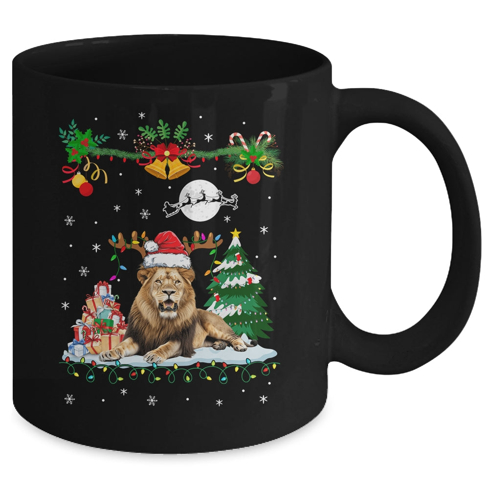 Santa Reindeer Lion Christmas Xmas Presents Ornaments Family Mug | siriusteestore