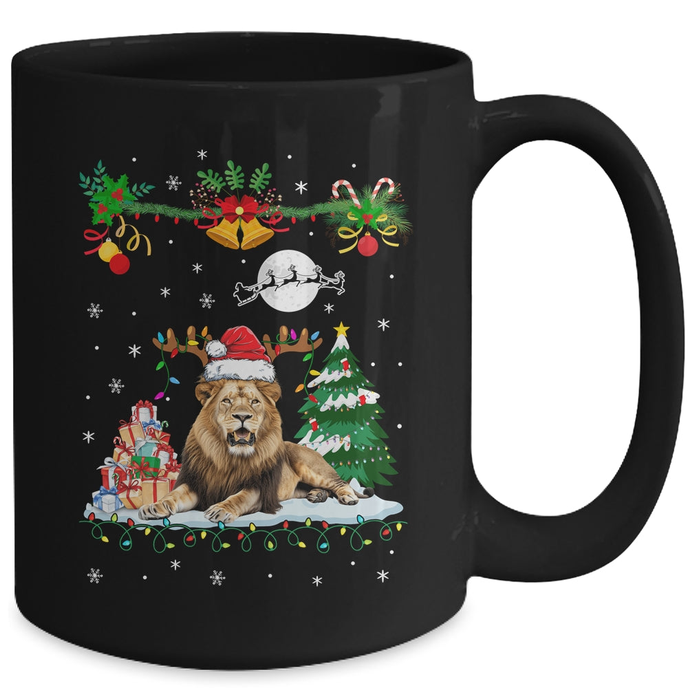 Santa Reindeer Lion Christmas Xmas Presents Ornaments Family Mug | siriusteestore