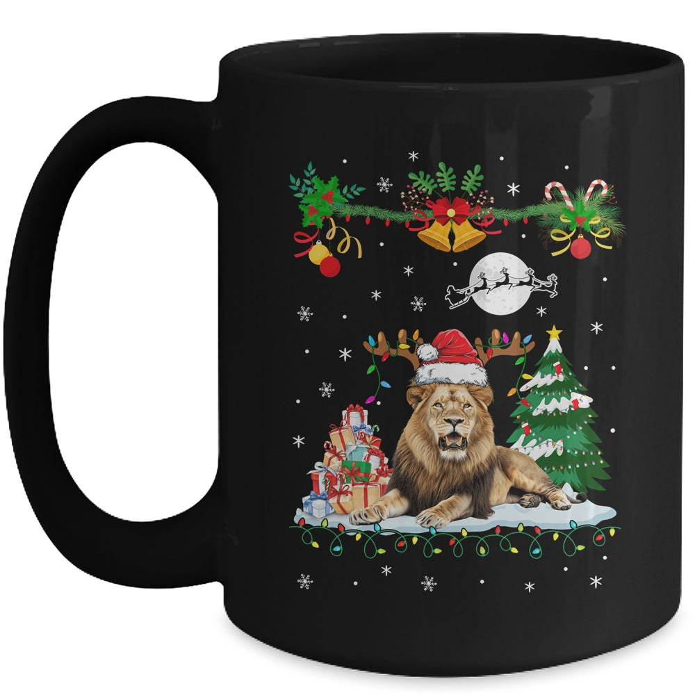 Santa Reindeer Lion Christmas Xmas Presents Ornaments Family Mug | siriusteestore