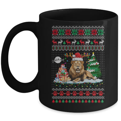 Santa Reindeer Lion Ugly Christmas Xmas Ornaments Family Mug | siriusteestore