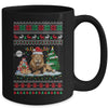 Santa Reindeer Lion Ugly Christmas Xmas Ornaments Family Mug | siriusteestore
