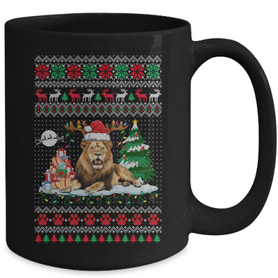 Santa Reindeer Lion Ugly Christmas Xmas Ornaments Family Mug | siriusteestore