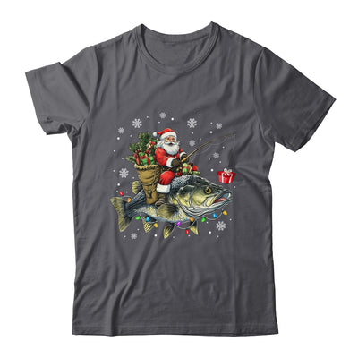 Santa Riding Bass Fish Christmas Fishing Lover Funny Xmas Shirt & Sweatshirt | siriusteestore