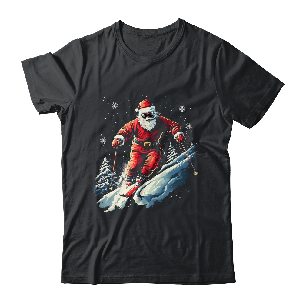 Santa Skiing Xmas Funny Christmas Skier Ski Racer Lover Men Shirt & Sweatshirt | siriusteestore