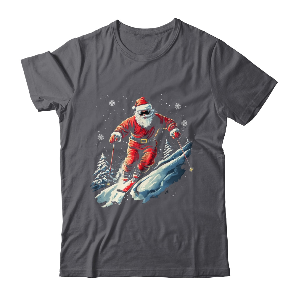 Santa Skiing Xmas Funny Christmas Skier Ski Racer Lover Men Shirt & Sweatshirt | siriusteestore