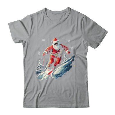 Santa Skiing Xmas Funny Christmas Skier Ski Racer Lover Men Shirt & Sweatshirt | siriusteestore