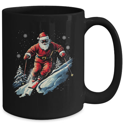 Santa Skiing Xmas Funny Christmas Skier Ski Racer Lover Men Mug | siriusteestore
