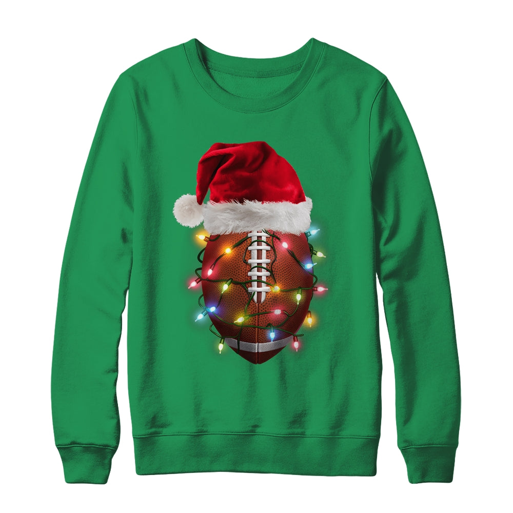 Santa Sports Design For Men Boys Christmas Football Player Shirt & Sweatshirt | siriusteestore