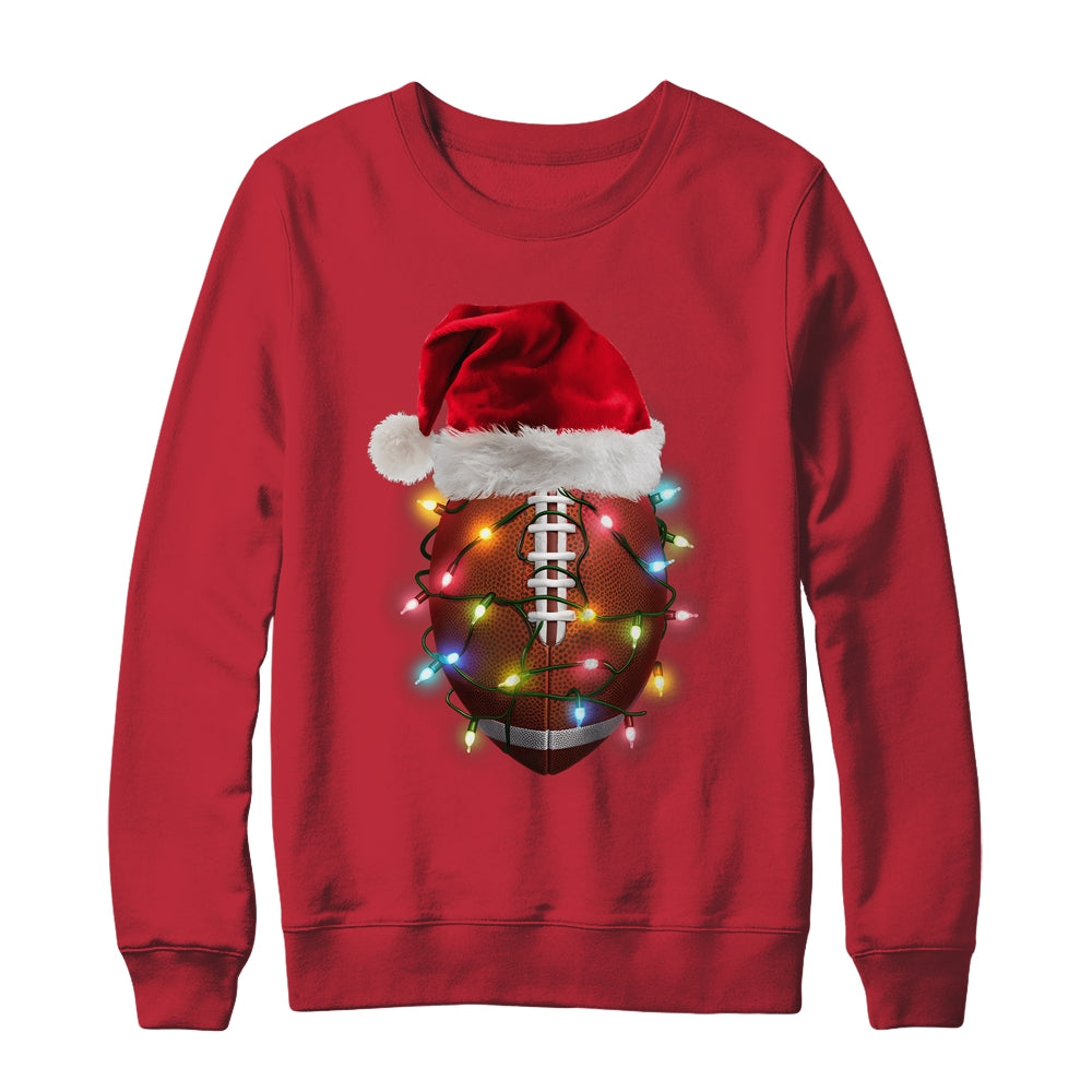 Santa Sports Design For Men Boys Christmas Football Player Shirt & Sweatshirt | siriusteestore